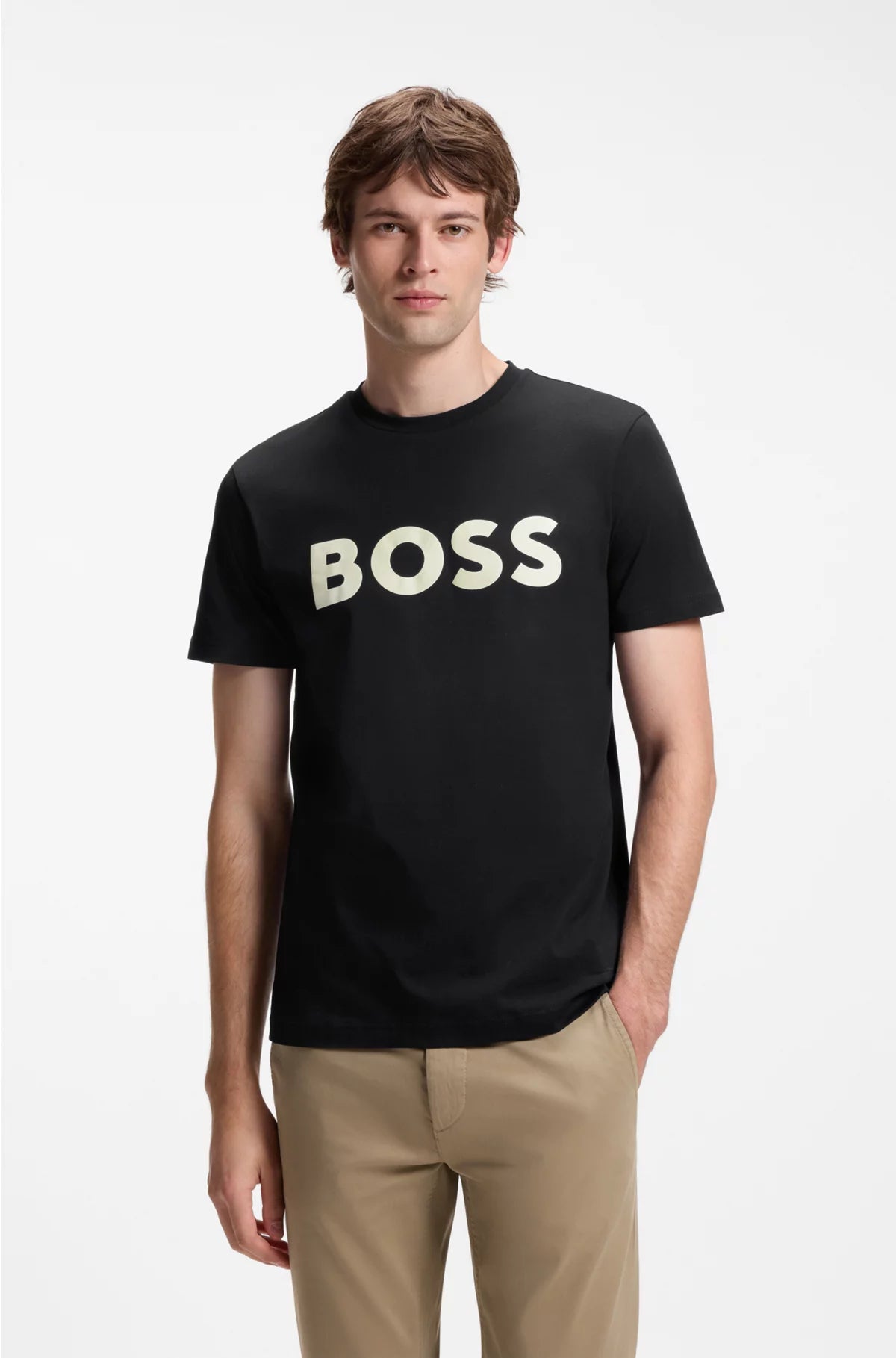 COTTON-JERSEY T-SHIRT WITH LARGE LOGO PRINT
