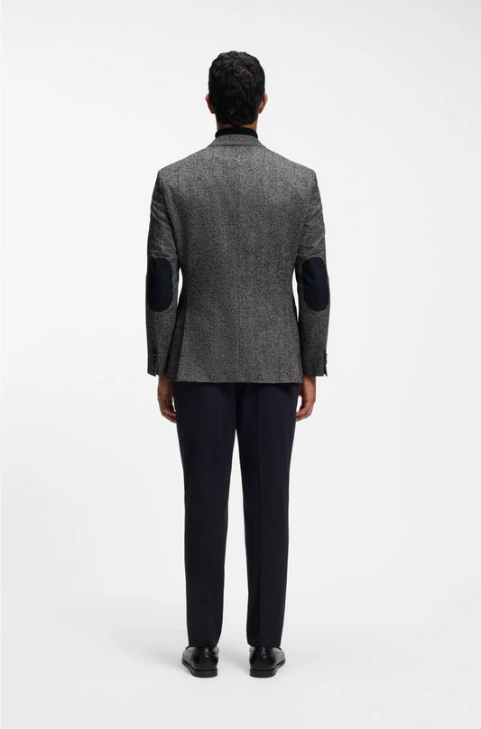 REGULAR-FIT JACKET IN A HERRINGBONE WOOL BLEND
