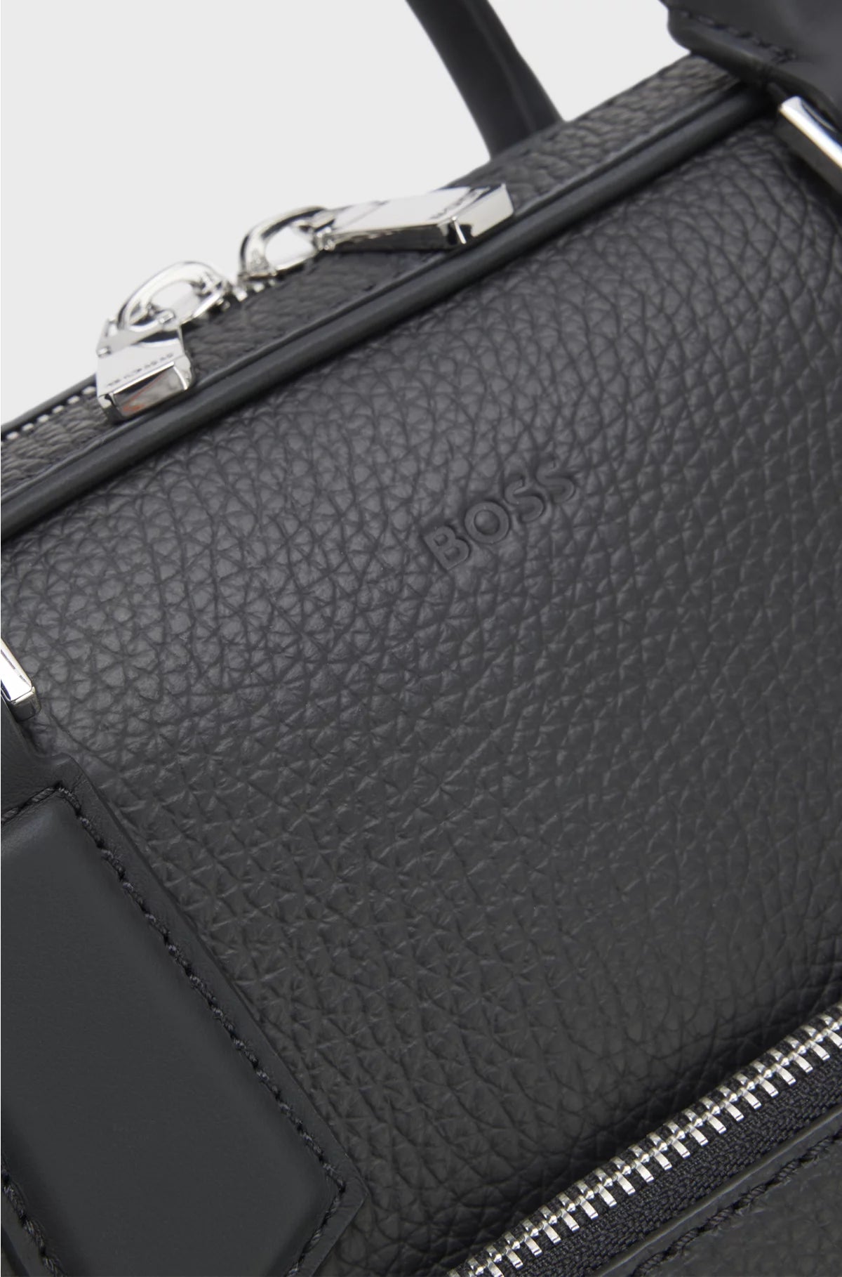GRAINED ITALIAN-LEATHER DOCUMENT CASE WITH EMBOSSED LOGO