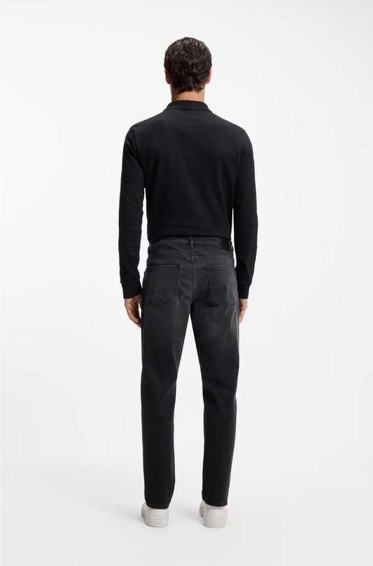 MAINE REGULAR-FIT JEANS IN BLACK SUPER-STRETCH DENIM