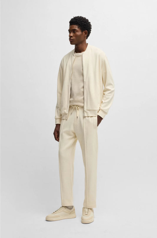 ZIP-UP SWEATSHIRT IN COTTON-LINEN PIQUE