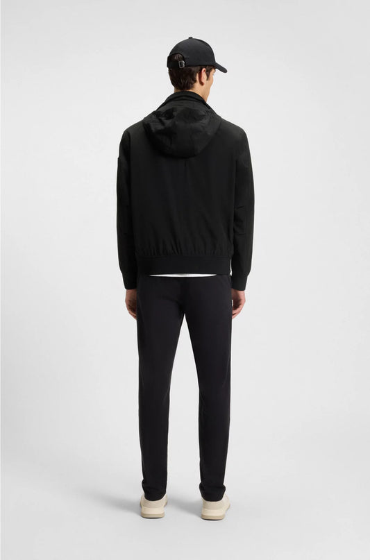 WATER-REPELLENT AVIATOR-STYLE BOMBER JACKET WITH PACKABLE HOOD