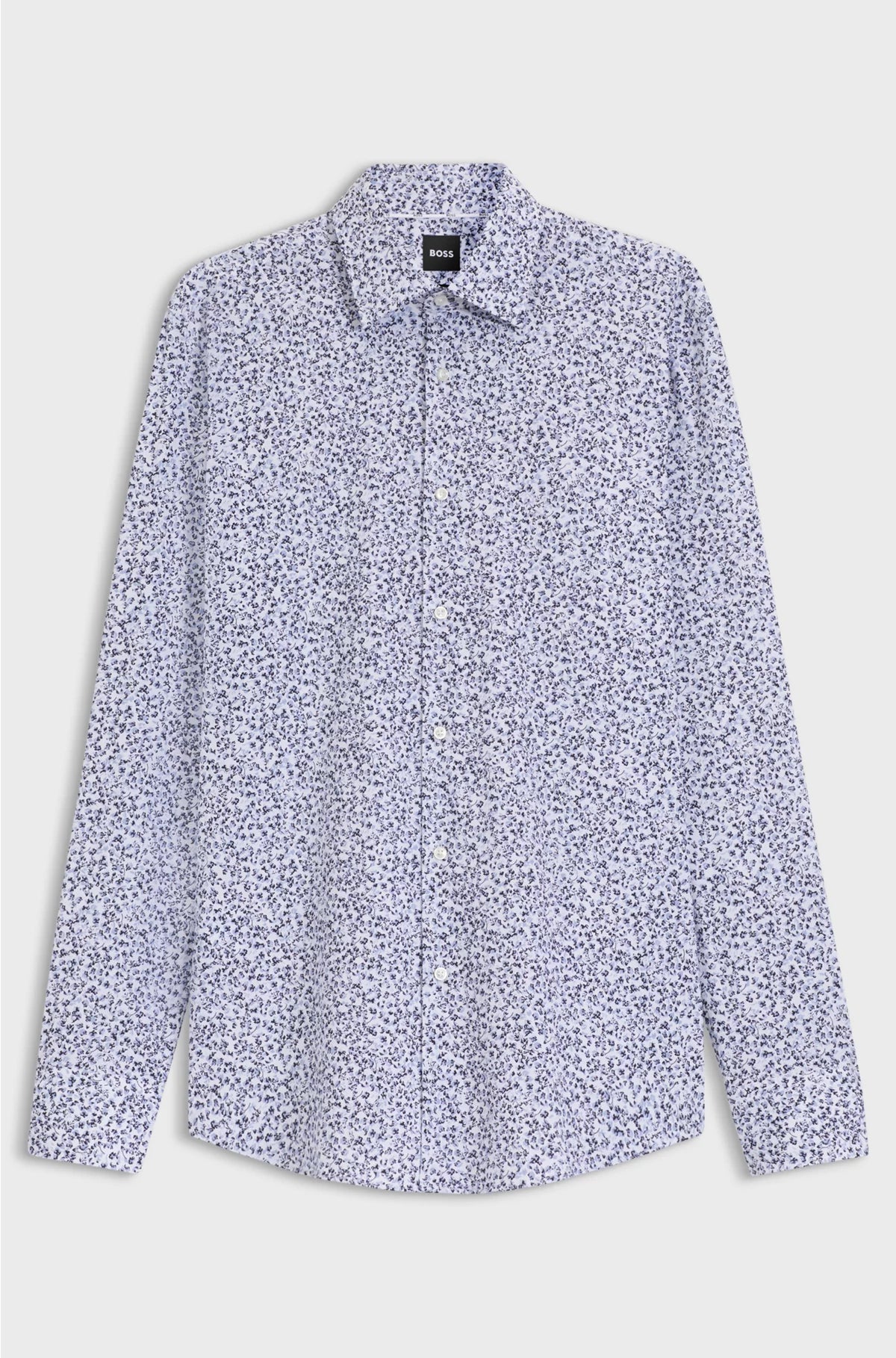 SLIM-FIT SHIRT IN FLORAL-PRINT STRETCH-COTTON POPLIN