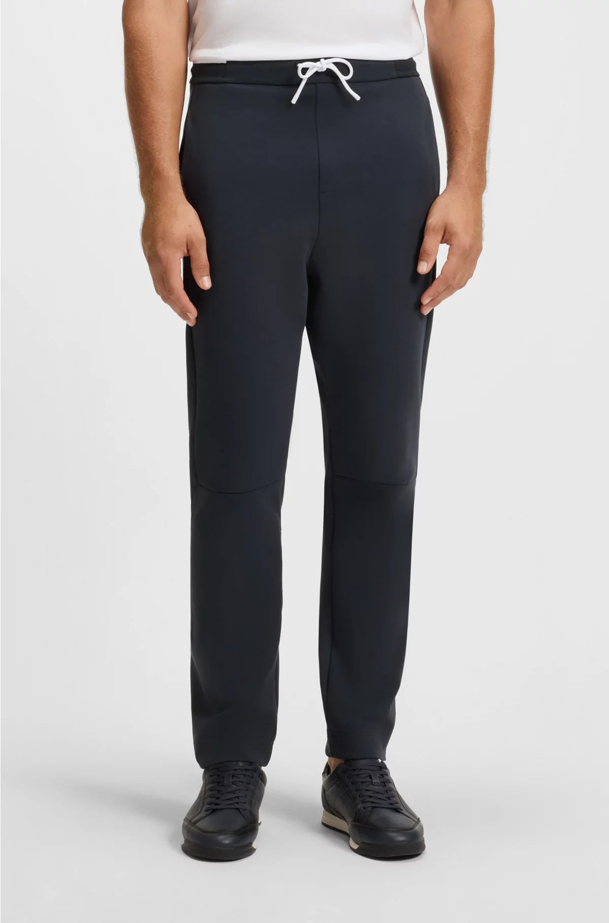 COTTON-BLEND TRACKSUIT BOTTOMS WITH STRIPED WAISTBAND