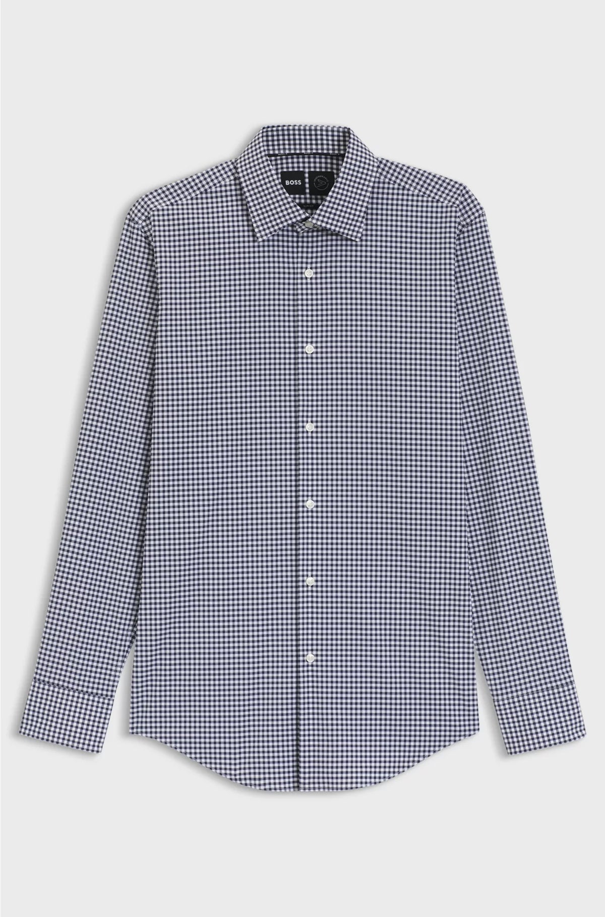 SLIM-FIT SHIRT IN CHECKED PERFORMANCE-STRETCH POPLIN