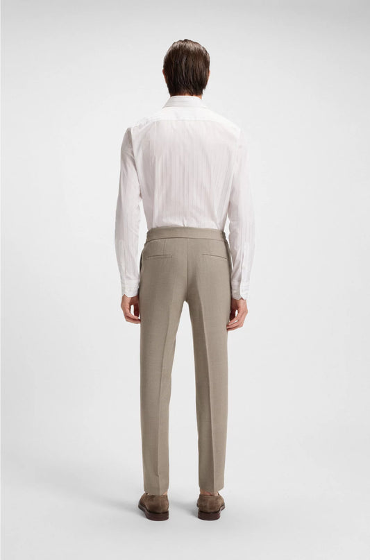 SLIM-FIT TROUSERS INMICRO-PATTERNED WOOL AND SILK