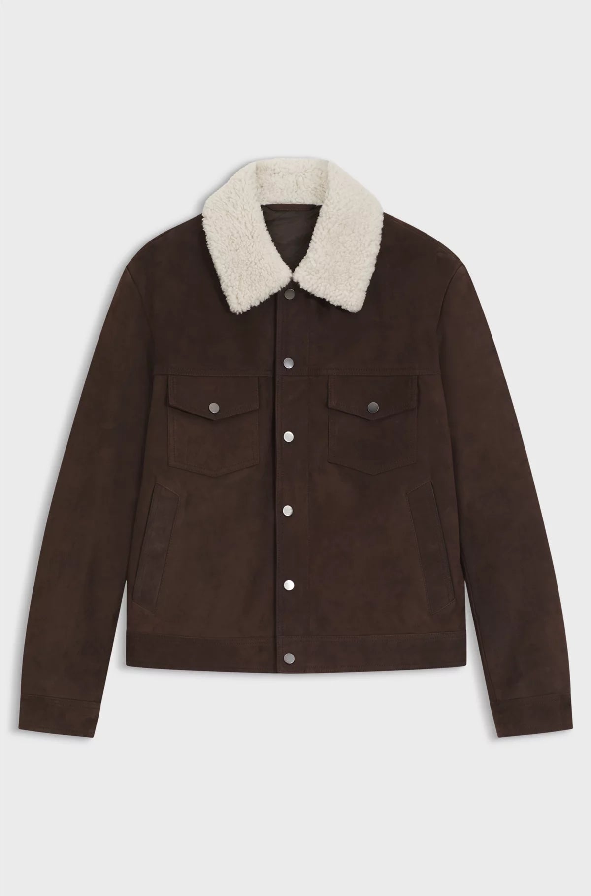 LEATHER JACKET WITH FUR COLLAR