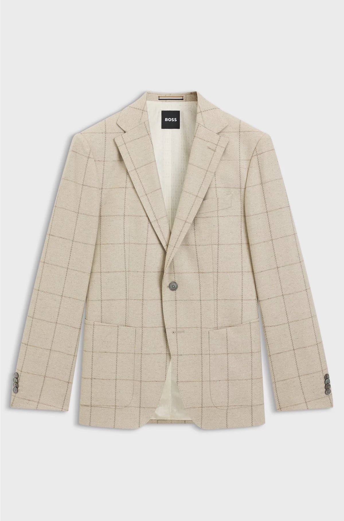 REGULAR-FIT JACKET IN A CHECKED WOOL BLEND