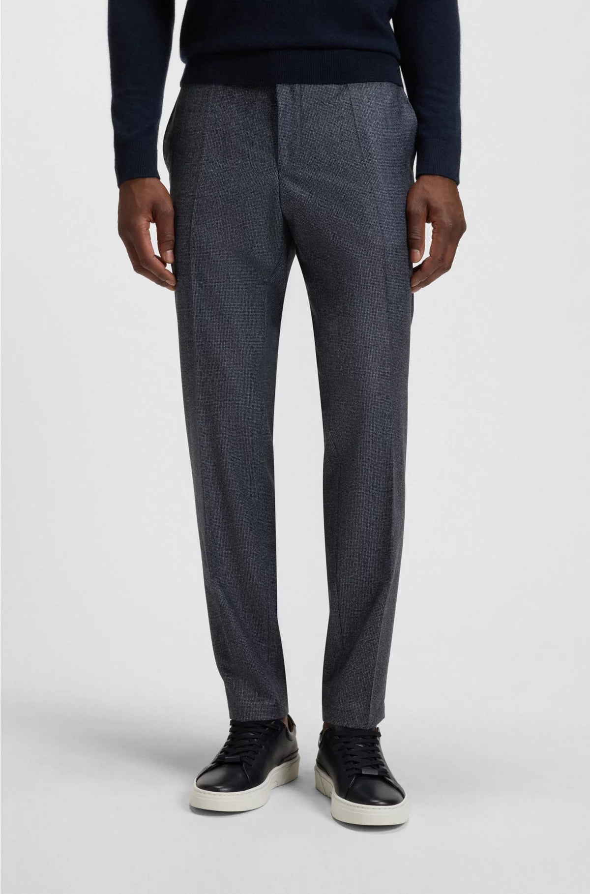 SLIM-FIT TROUSERS INMICRO-PATTERNED VIRGIN WOOL