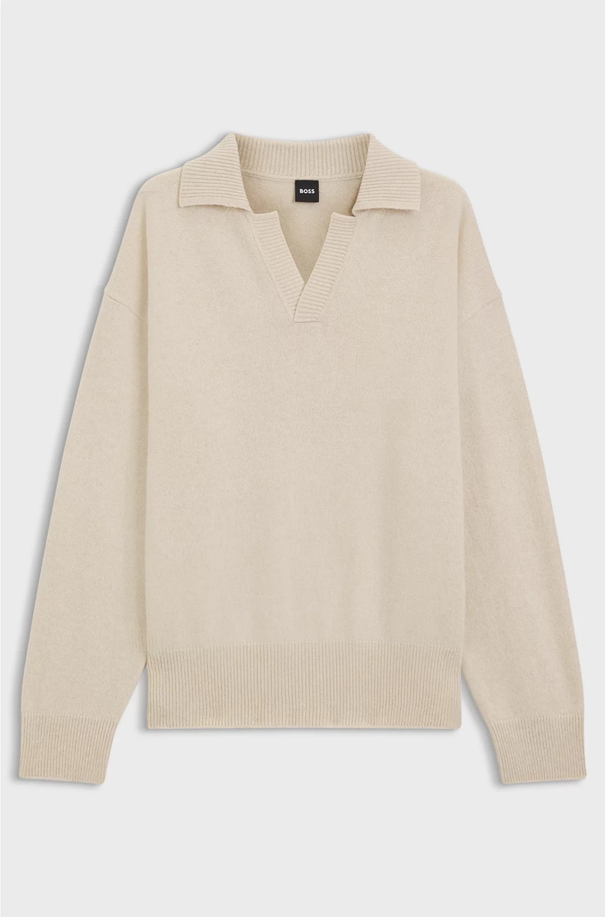 VIRGIN-WOOL SWEATER WITH JOHNNY COLLAR