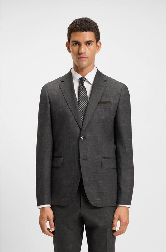 TWO-PIECE REGULAR-FIT SUIT IN WOOL AND LINEN