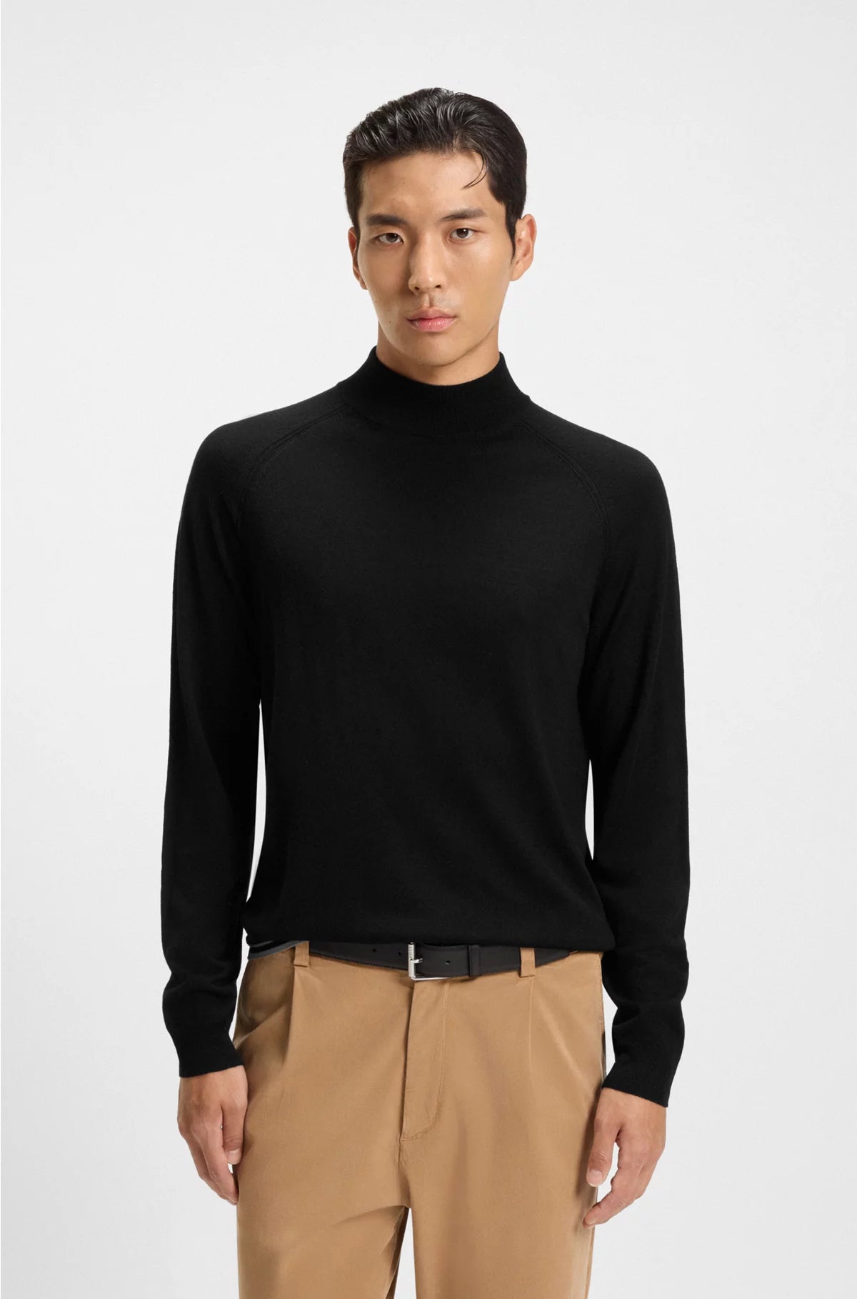 WOOL-BLEND SWEATER WITH MOCK NECK