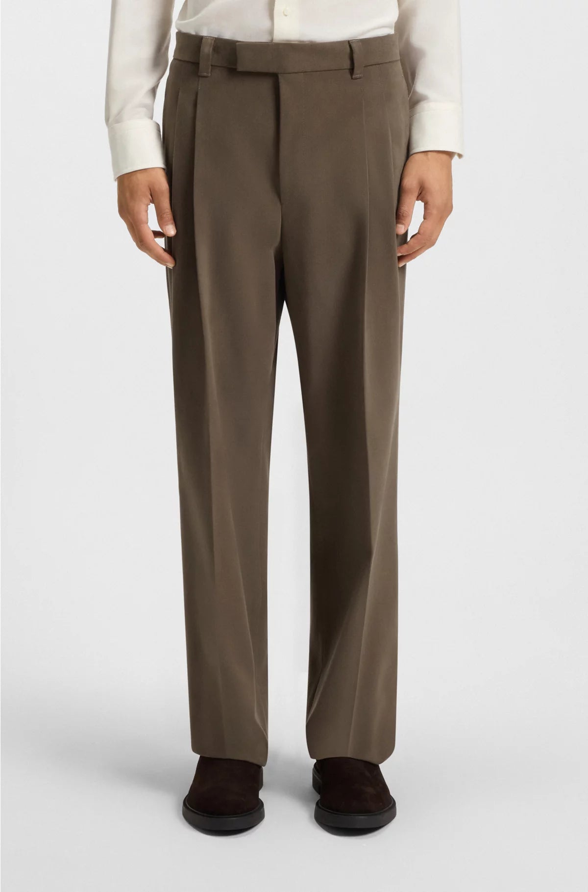 RELAXED-FIT TROUSERS IN MERCERISED STRETCH COTTON