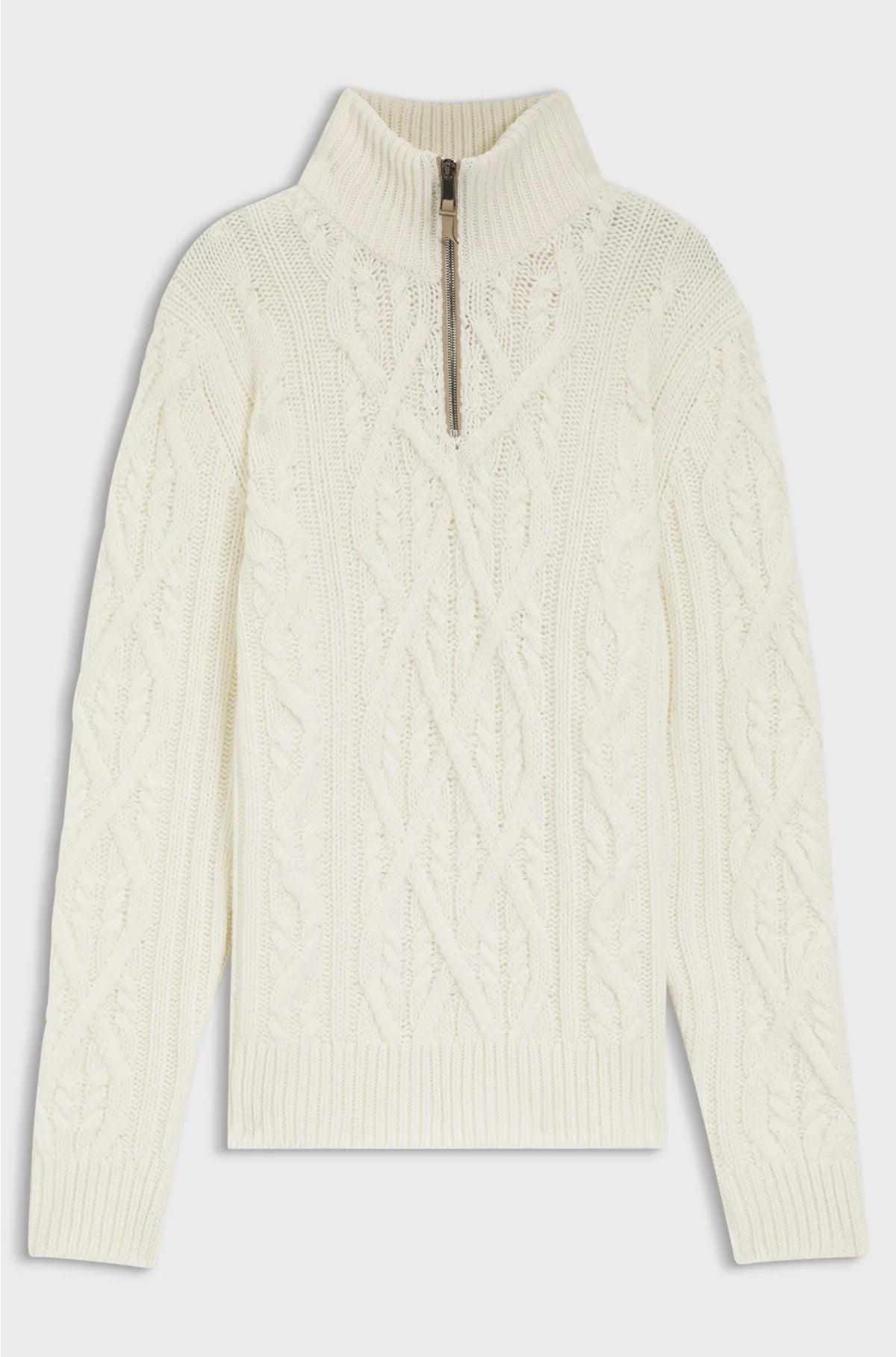 ZIP-NECK SWEATER IN VIRGIN WOOL AND CASHMERE