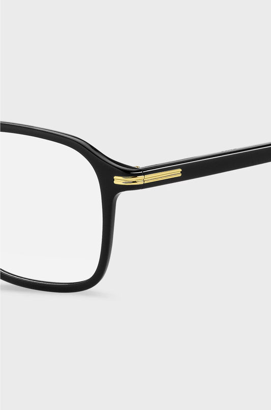 BLACK-ACETATE OPTICAL FRAMES WITH GOLD-TONE DETAILS