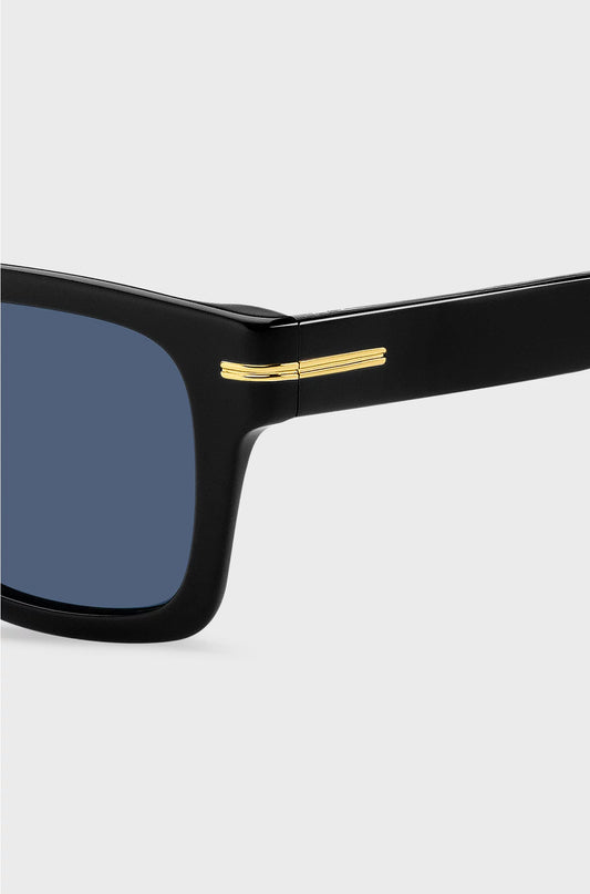 BLACK-ACETATE SUNGLASSES WITH GOLD-TONE HARDWARE