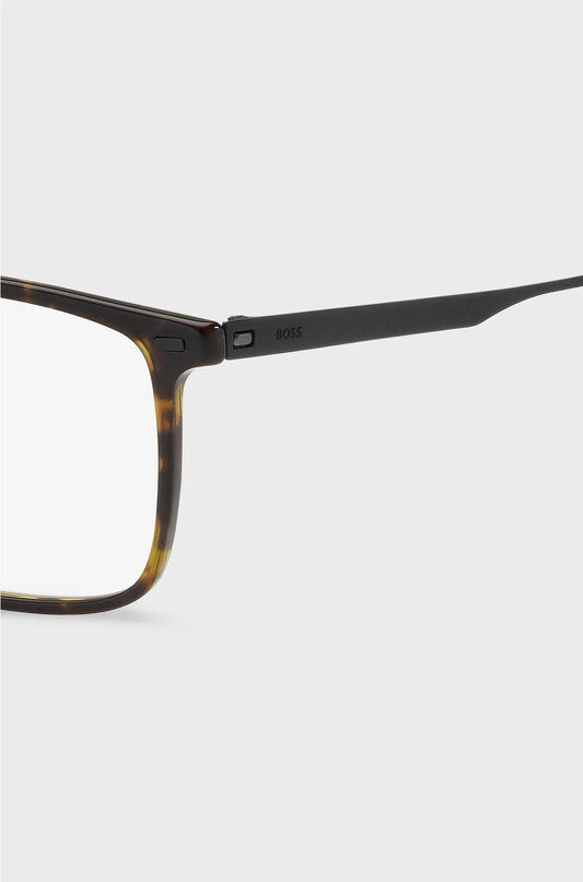 HAVANA-ACETATE OPTICAL FRAMES WITH BLACK-STEEL TEMPLES