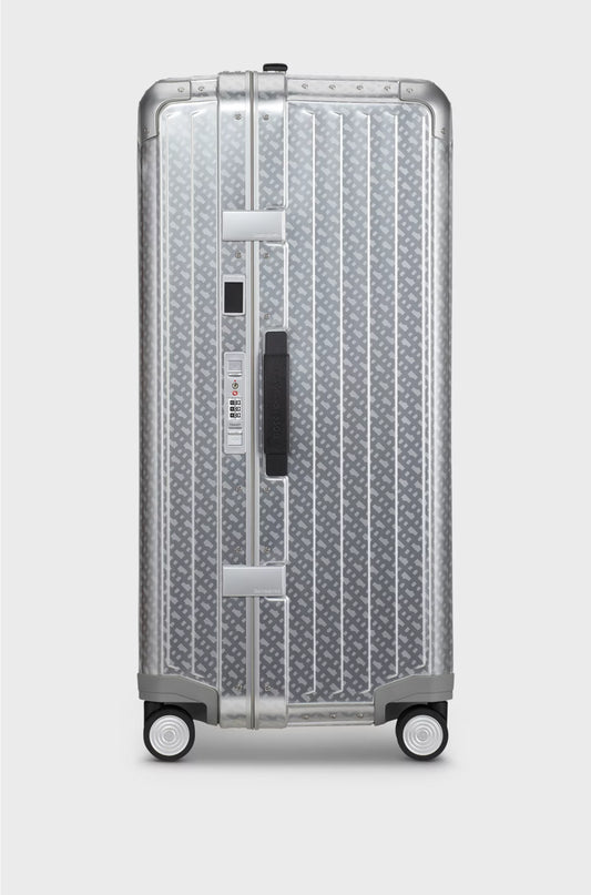 SILVER ALUMINIUM TRUNK SUITCASE 80CM