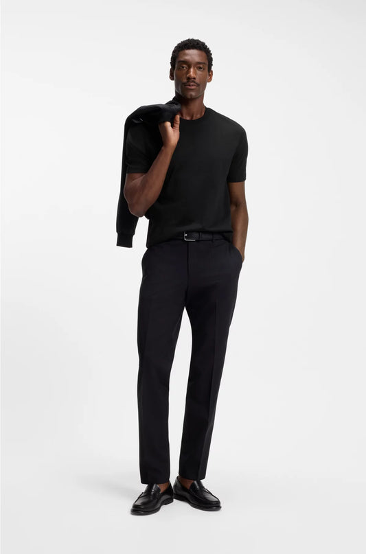 REGULAR-FIT T-SHIRT IN COTTON JERSEY WITH RIBBED COLLAR