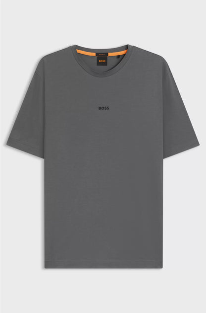 STRETCH-COTTON T-SHIRT WITH LOGO PRINT
