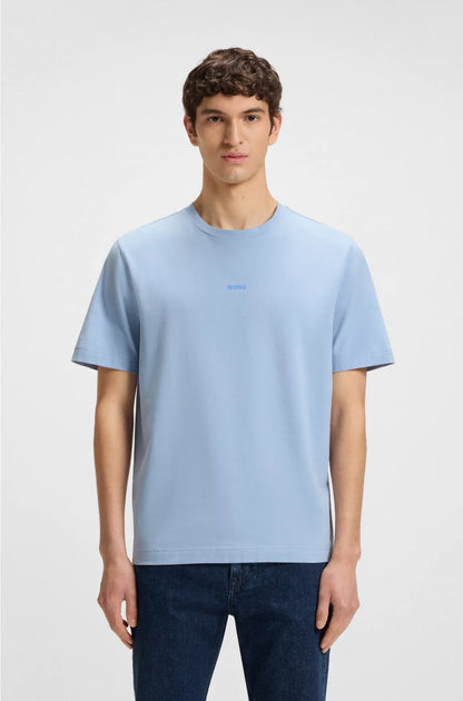 STRETCH-COTTON T-SHIRT WITH LOGO PRINT