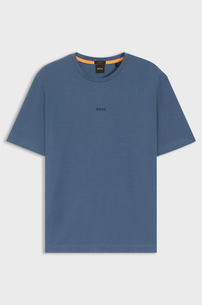 STRETCH-COTTON T-SHIRT WITH LOGO PRINT