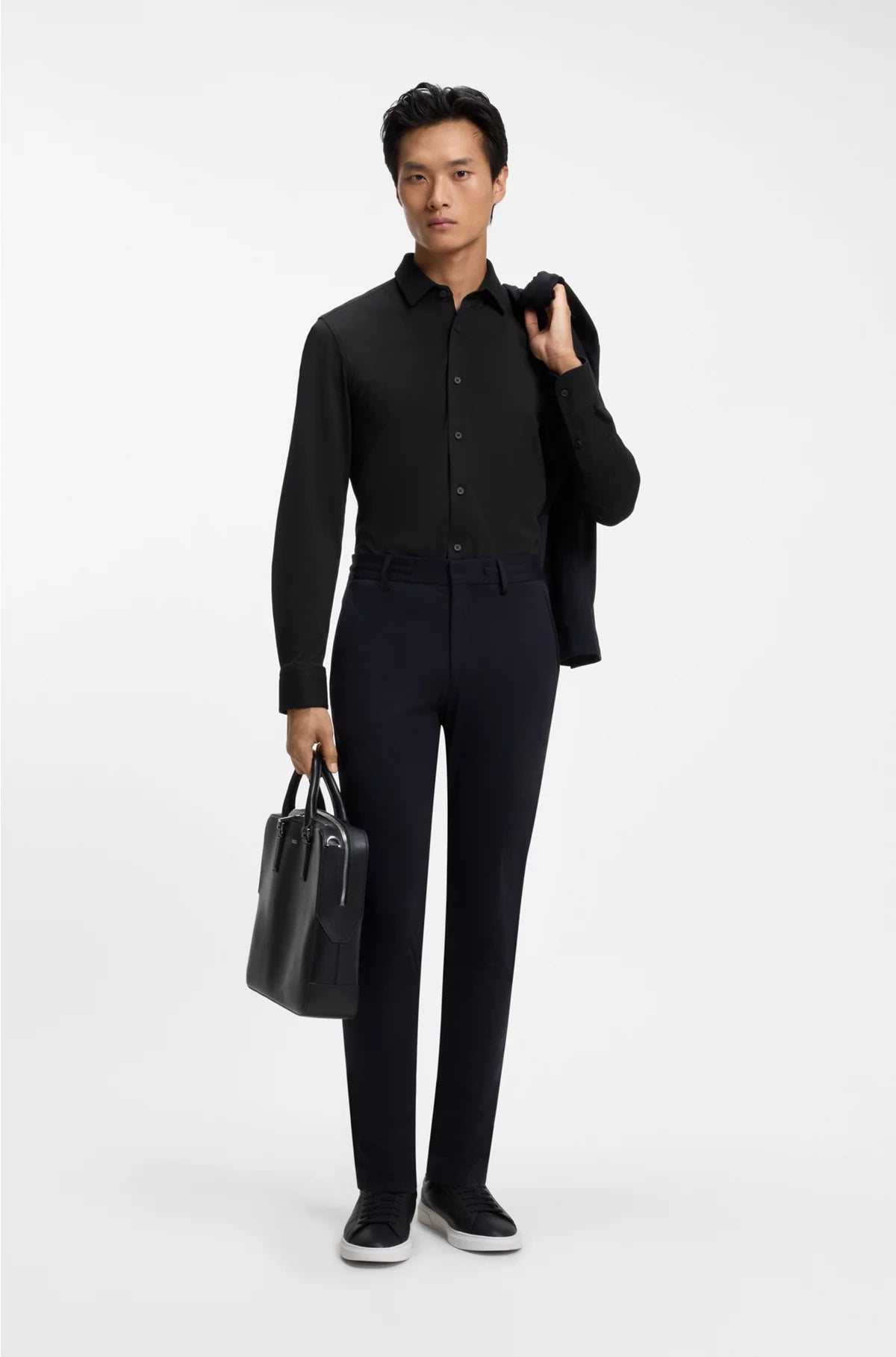 SLIM-FIT SHIRT IN A PERFORMANCE-STRETCH COTTON BLEND