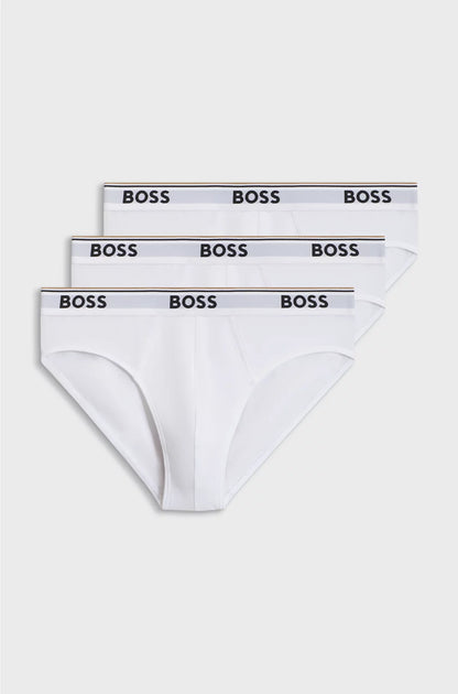 THREE-PACK OF STRETCH-COTTON BRIEFS WITH LOGO WAISTBANDS