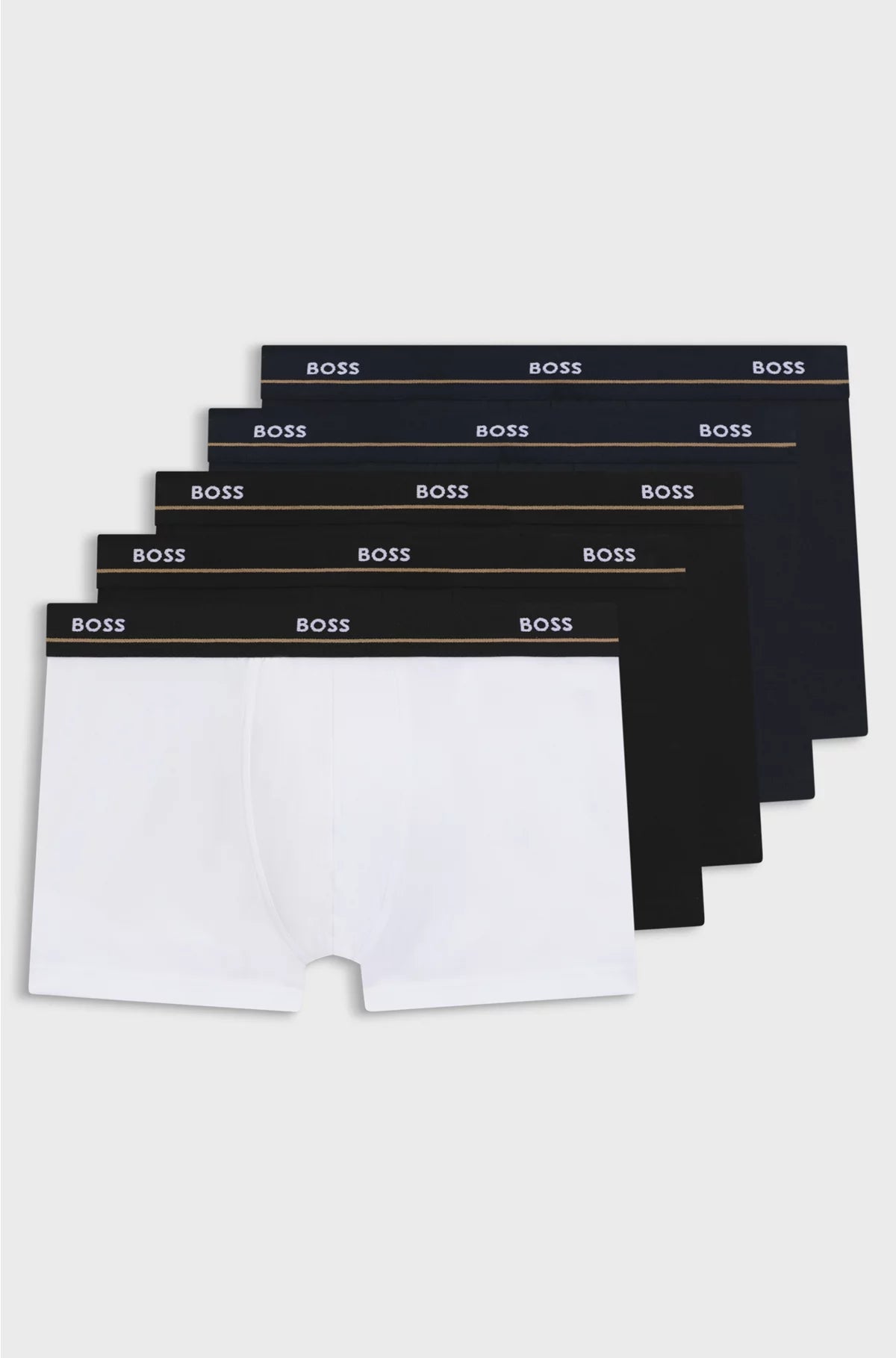 FIVE-PACK OF STRETCH-COTTON TRUNKS WITH LOGO WAISTBANDS