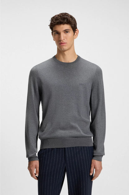 REGULAR-FIT SWEATER IN VIRGIN WOOL WITH EMBROIDERED LOGO