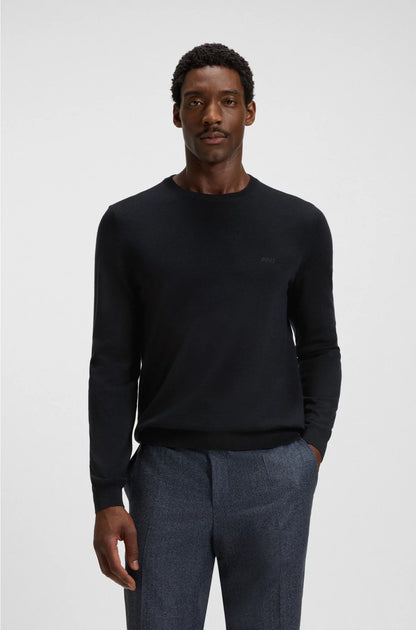 REGULAR-FIT SWEATER IN VIRGIN WOOL WITH EMBROIDERED LOGO