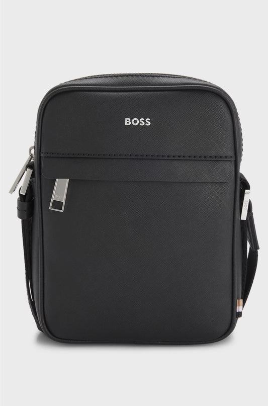 REPORTER BAG WITH SIGNATURE STRIPE AND LOGO DETAIL
