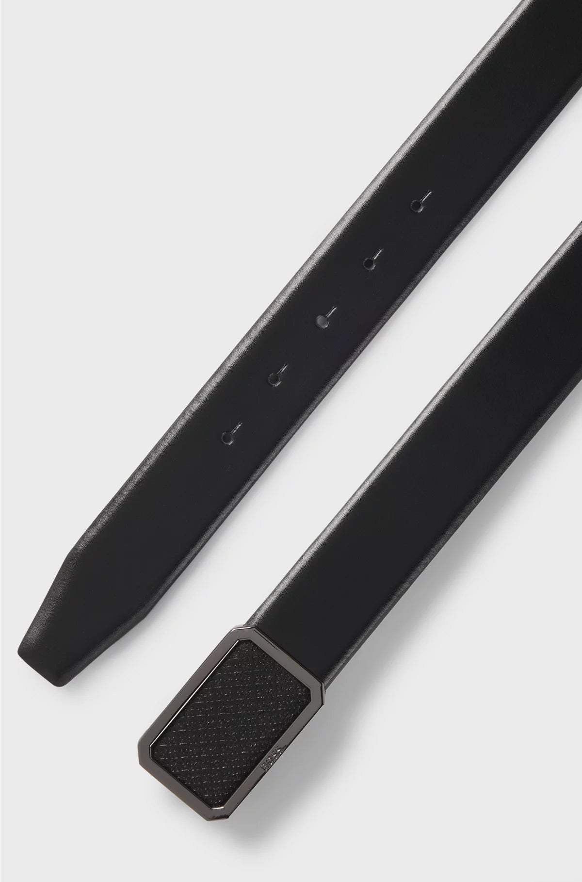 ITALIAN-LEATHER BELT WITH PLAQUE MONOGRAM BUCKLE