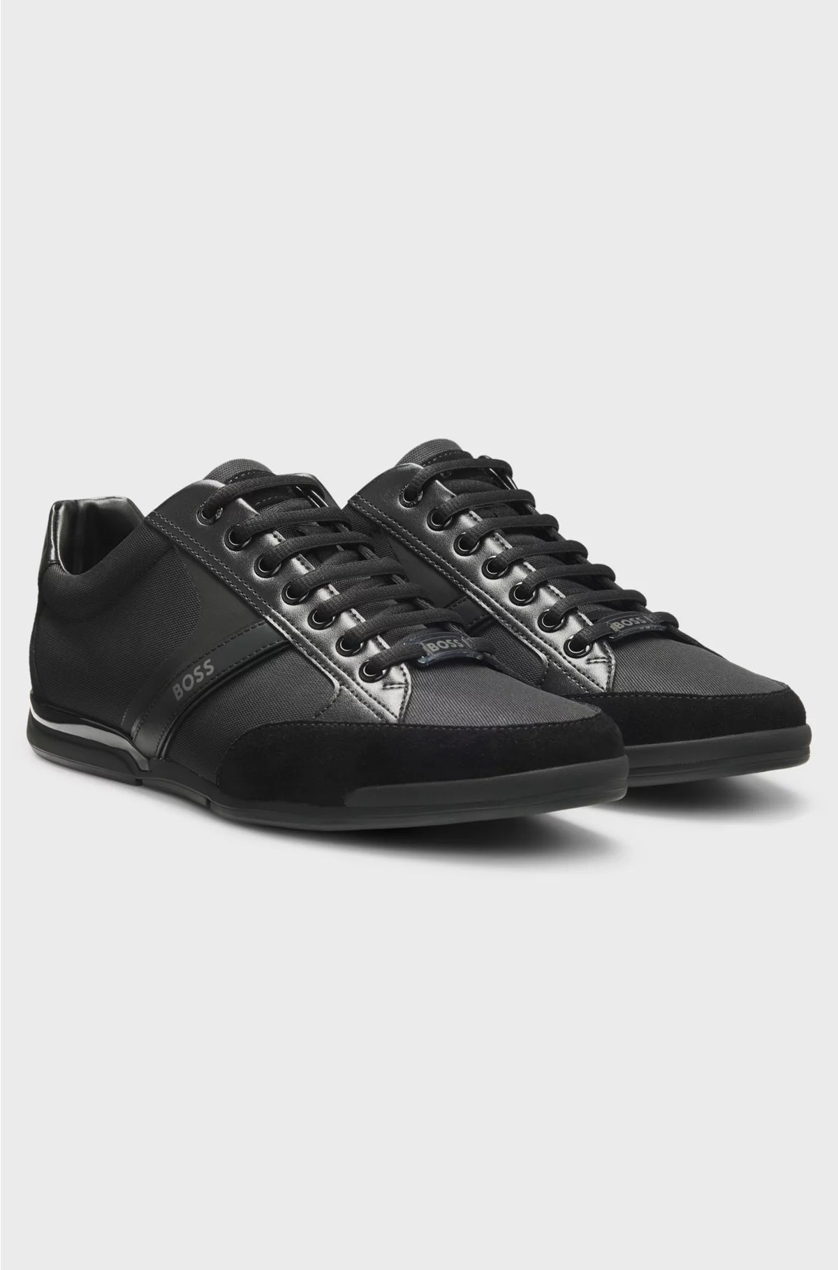 MIXED-MATERIAL TRAINERS WITH SUEDE AND FAUX LEATHER