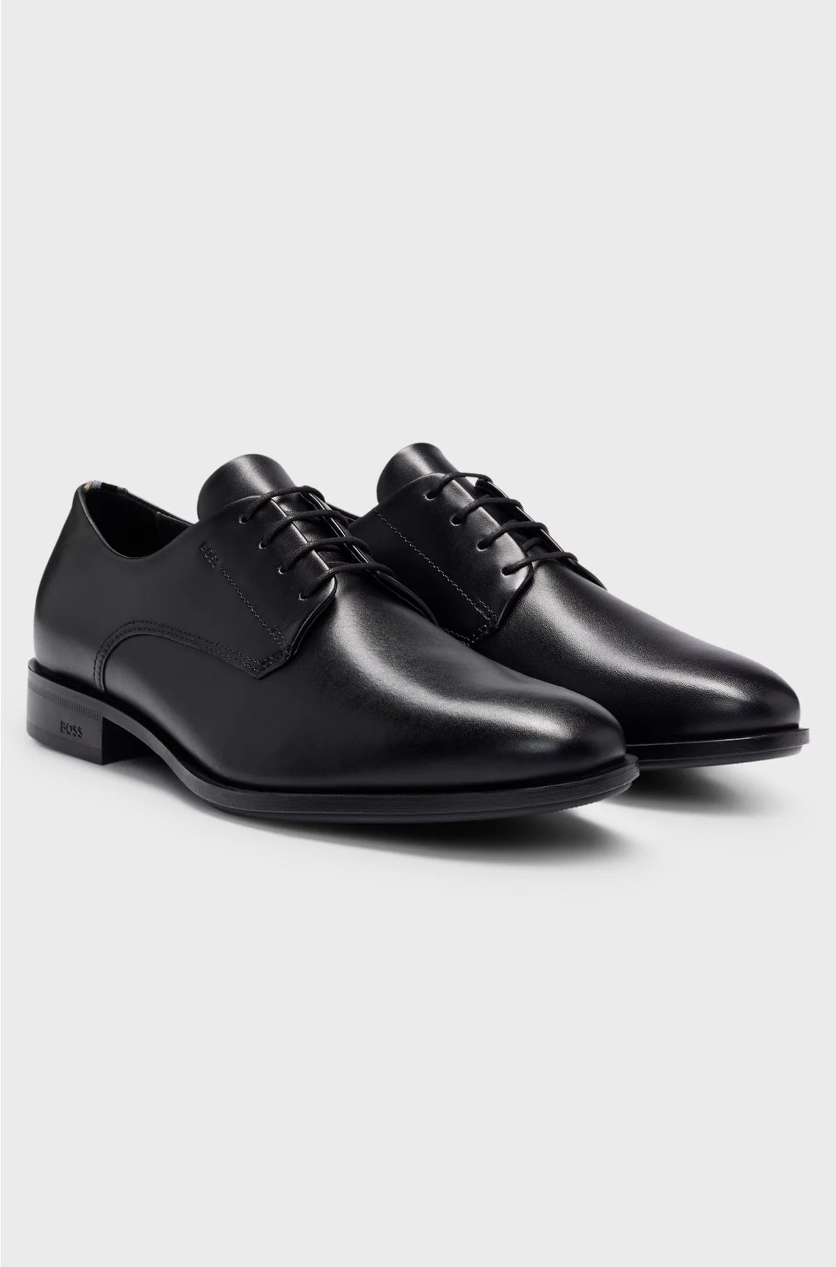 LEATHER DERBY SHOES WITH SIGNATURE TRIMS
