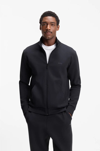 STRETCH-COTTON ZIP-UP SWEATSHIRT WITH LOGO PRINT