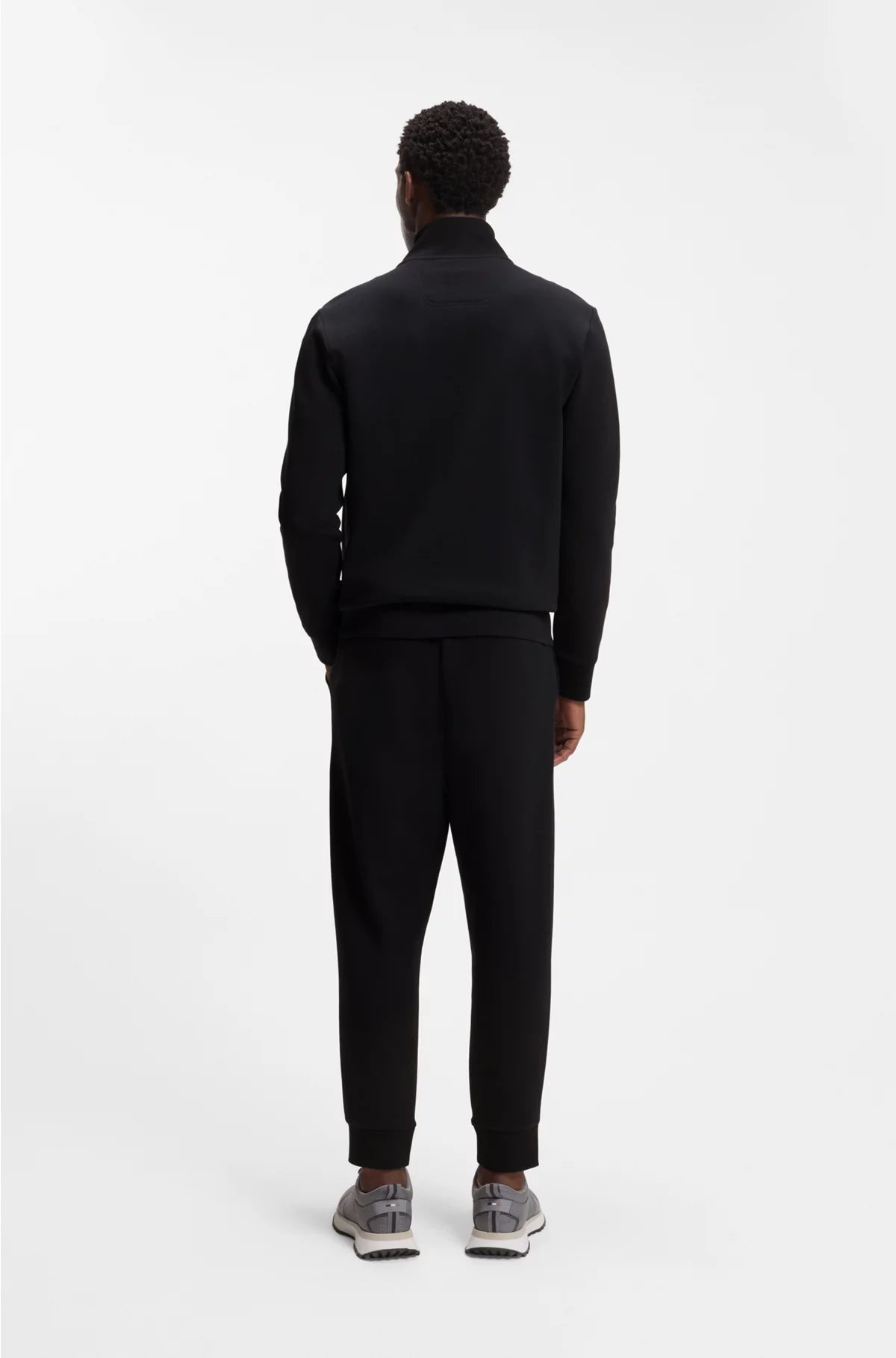 STRETCH-COTTON ZIP-UP SWEATSHIRT WITH LOGO PRINT