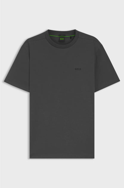 STRETCH-COTTON T-SHIRT WITH CONTRAST LOGO