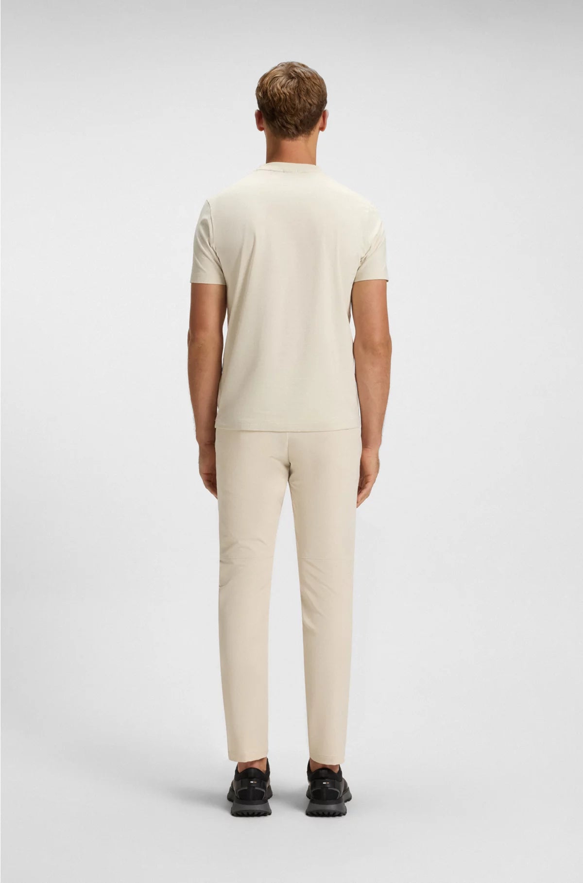 STRETCH-COTTON T-SHIRT WITH CONTRAST LOGO