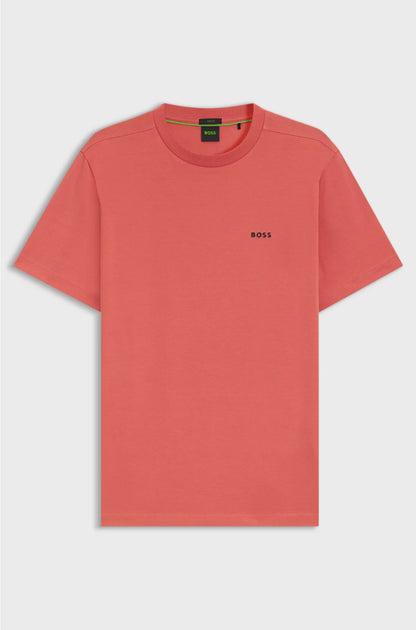 STRETCH-COTTON T-SHIRT WITH CONTRAST LOGO