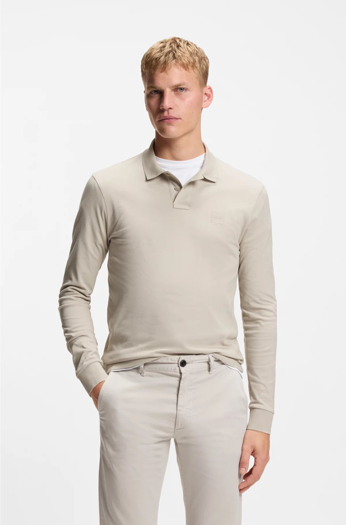 SLIM-FIT POLO SHIRT IN STRETCH-COTTON PIQUE
