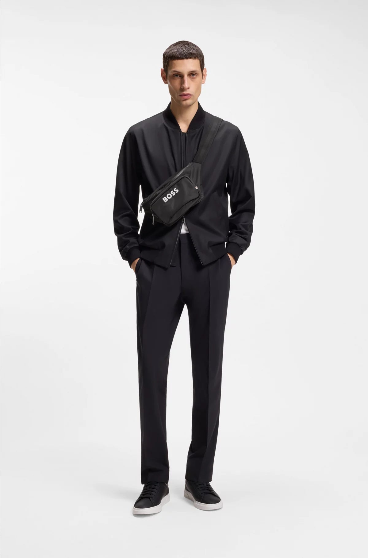 STRUCTURED BELT BAG WITH CONTRAST LOGO