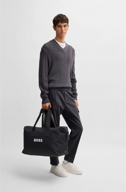 CONTRAST-LOGO HOLDALL WITH DETACHABLE STRAP
