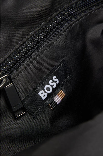 CROSSBODY BAG WITH CONTRAST LOGO AND SIGNATURE-STRIPE STRAP