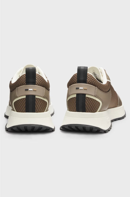 MIXED-MATERIAL TRAINERS WITH MESH DETAILS AND BRANDING