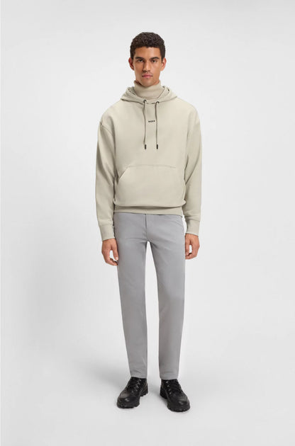 FLEECE HOODIE IN COTTON TERRY WITH CONTRAST LOGO
