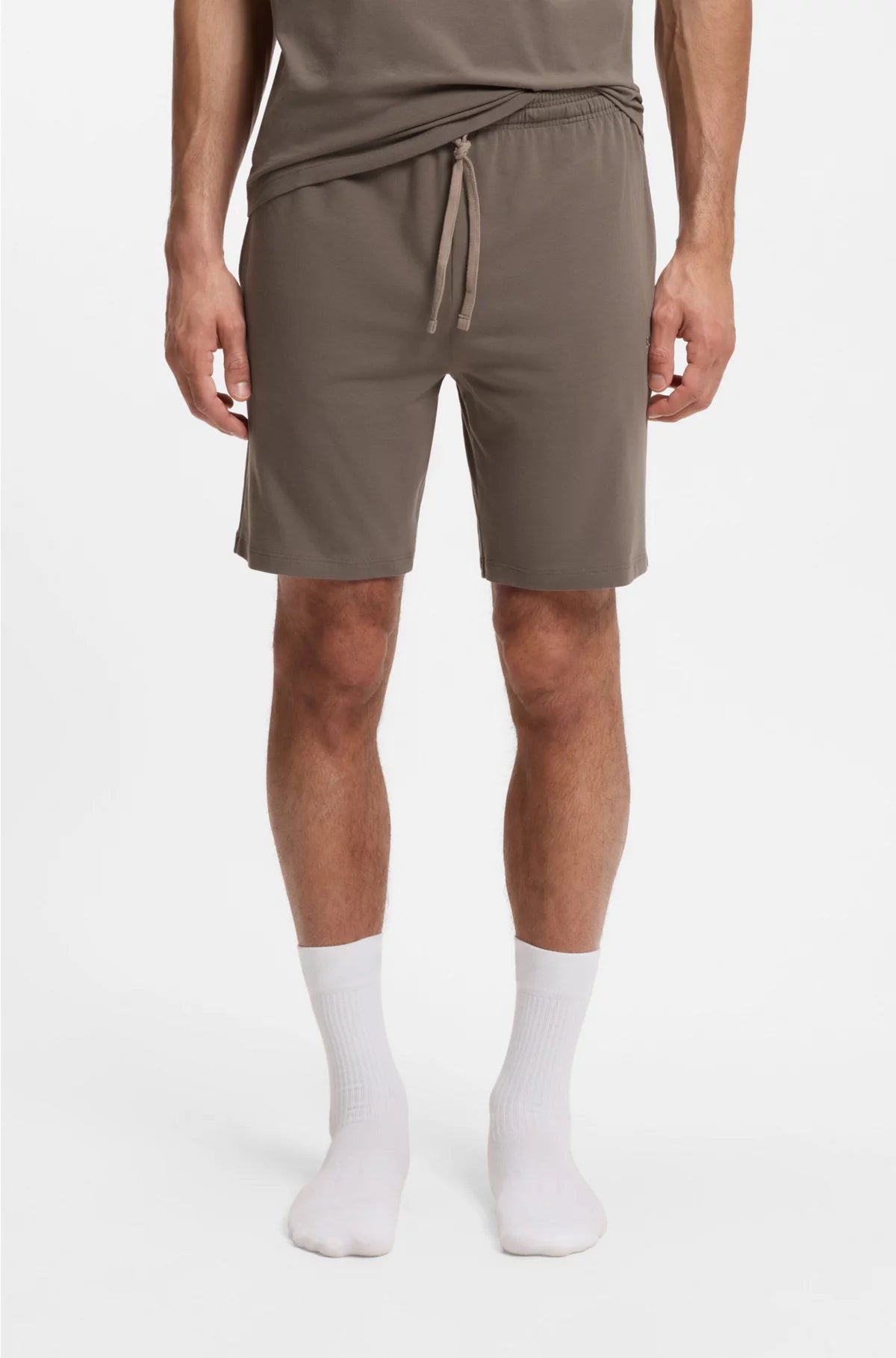 STRETCH-COTTON SHORTS WITH EMBROIDERED LOGO