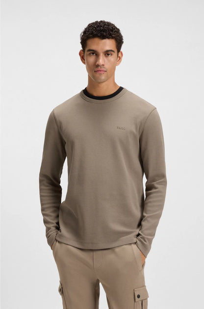 COTTON-BLEND T-SHIRT WITH WAFFLE STRUCTURE