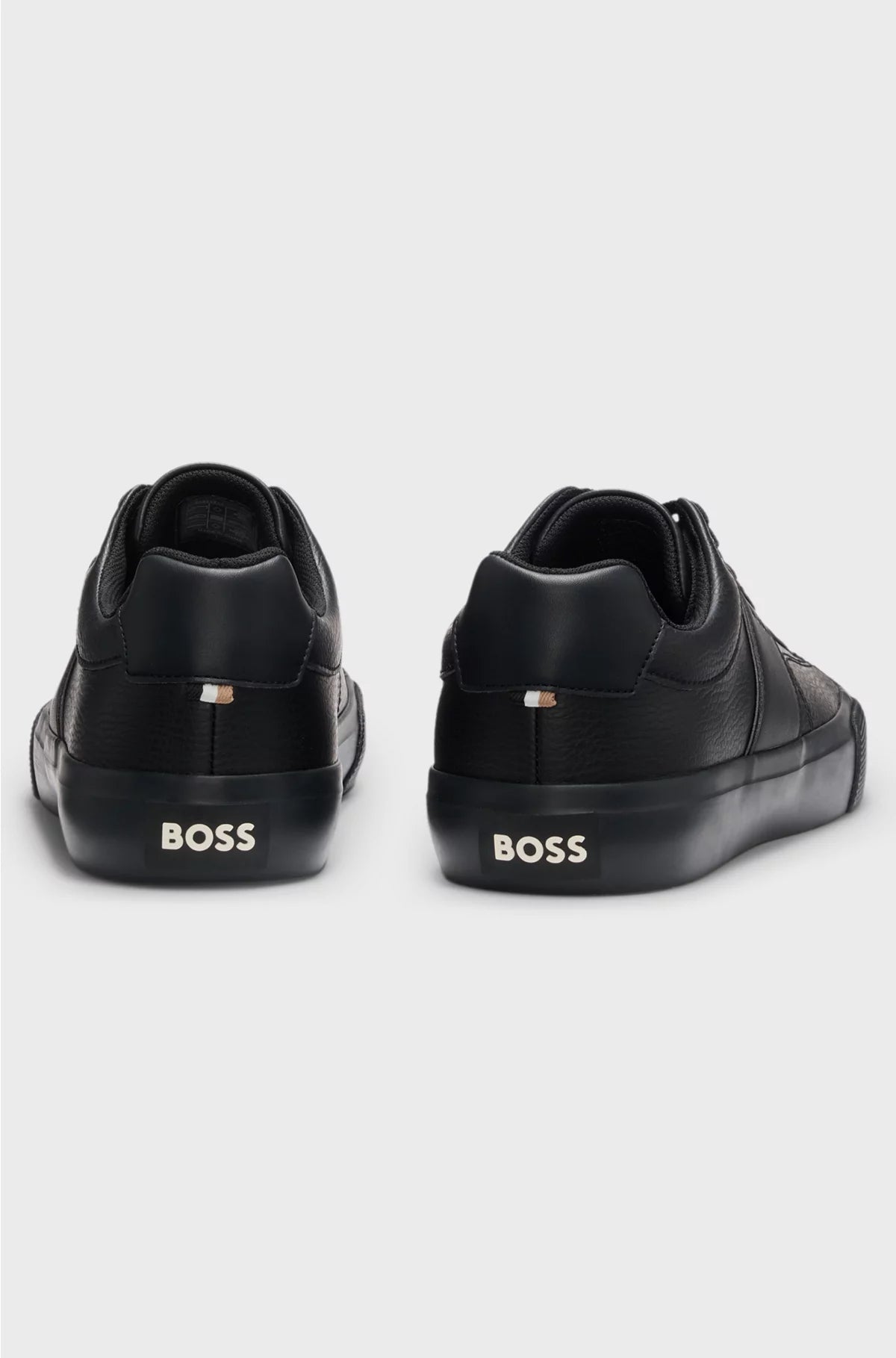 FAUX-LEATHER TRAINERS WITH PLAIN AND GRAINED TEXTURES