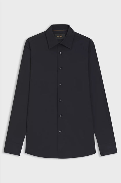 SLIM-FIT SHIRT IN COTTON-BLEND STRETCH POPLIN